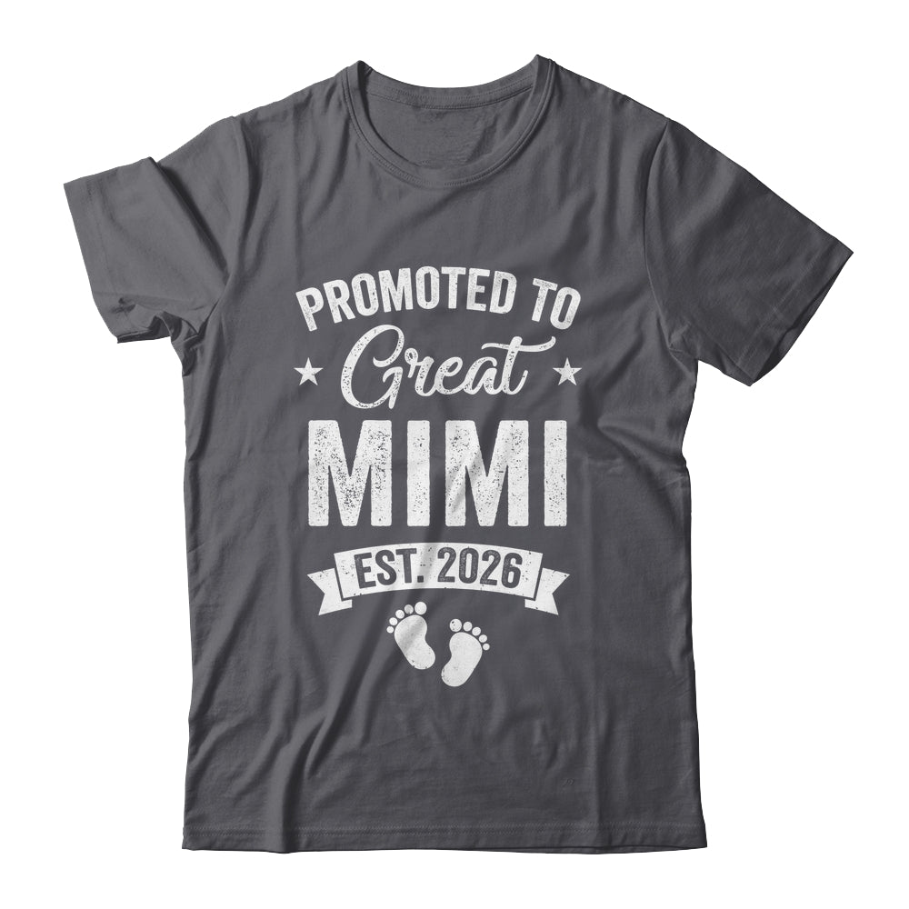 Promoted To Great Mimi Est 2026 Pregnancy Announcement Shirt & Hoodie | teecentury
