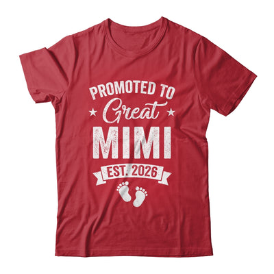 Promoted To Great Mimi Est 2026 Pregnancy Announcement Shirt & Hoodie | teecentury