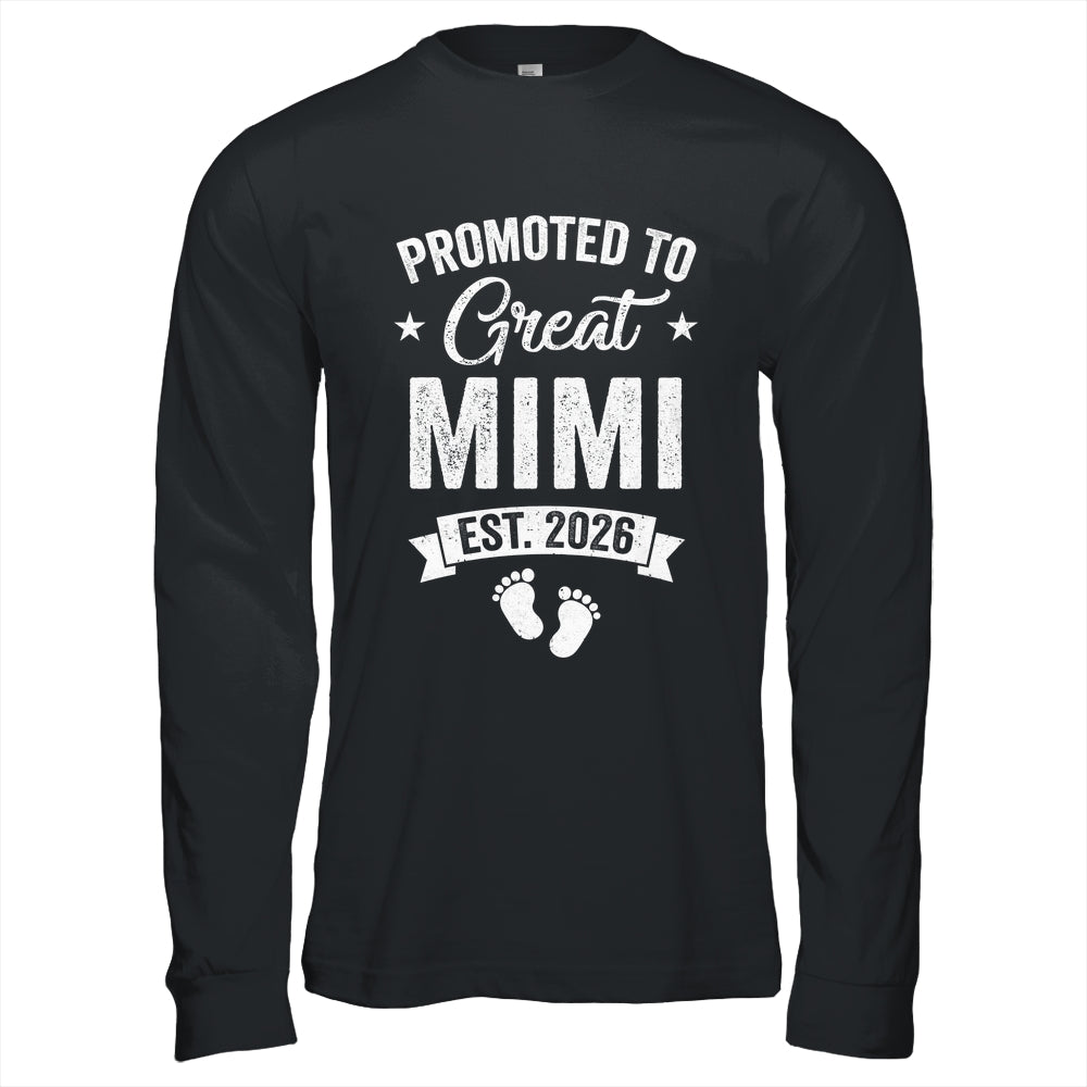 Promoted To Great Mimi Est 2026 Pregnancy Announcement Shirt & Hoodie | teecentury