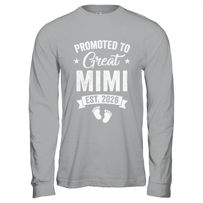 Promoted To Great Mimi Est 2026 Pregnancy Announcement Shirt & Hoodie | teecentury