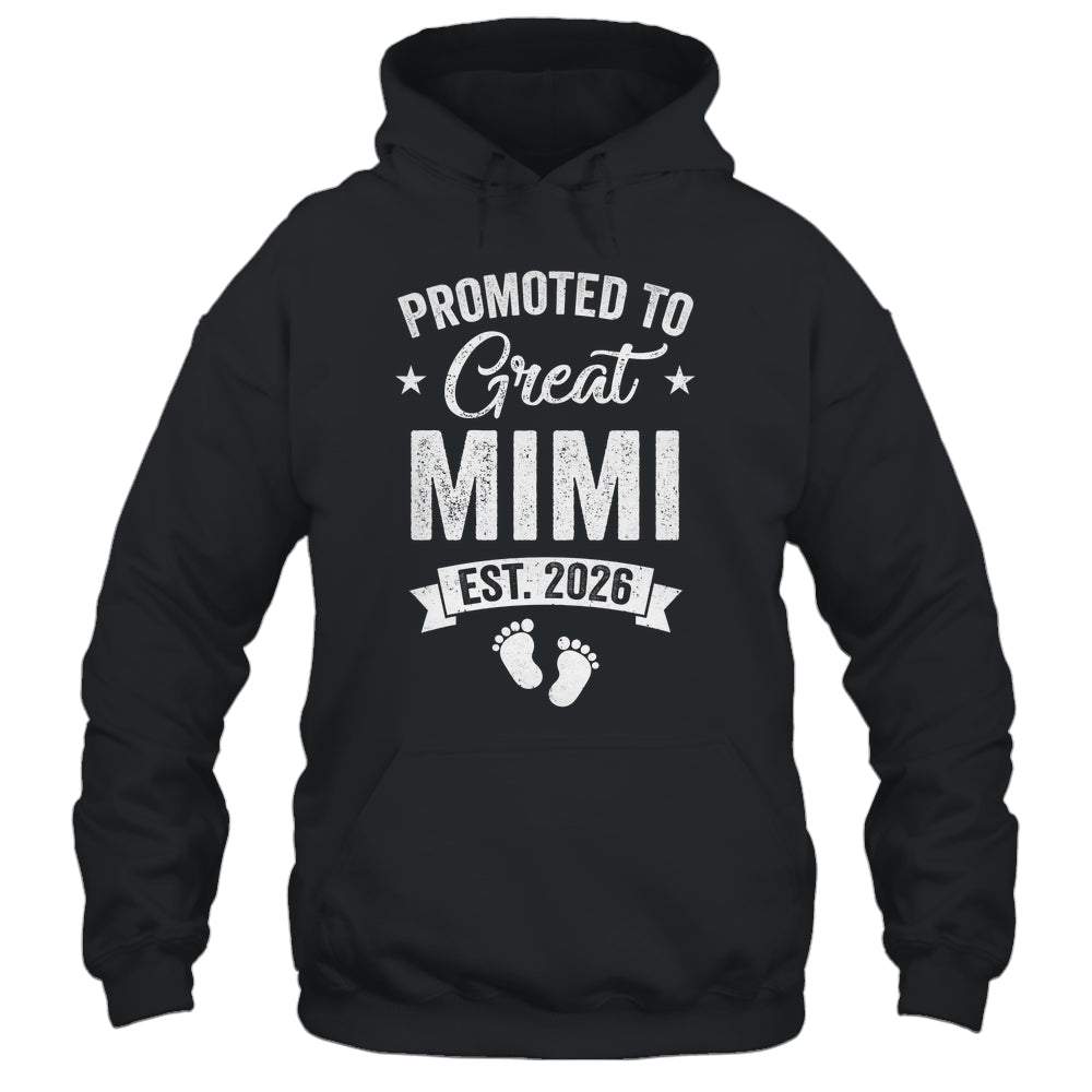 Promoted To Great Mimi Est 2026 Pregnancy Announcement Shirt & Hoodie | teecentury