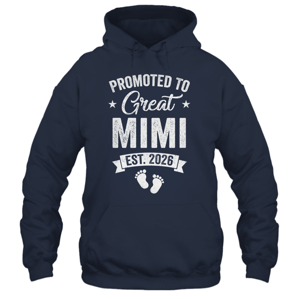Promoted To Great Mimi Est 2026 Pregnancy Announcement Shirt & Hoodie | teecentury