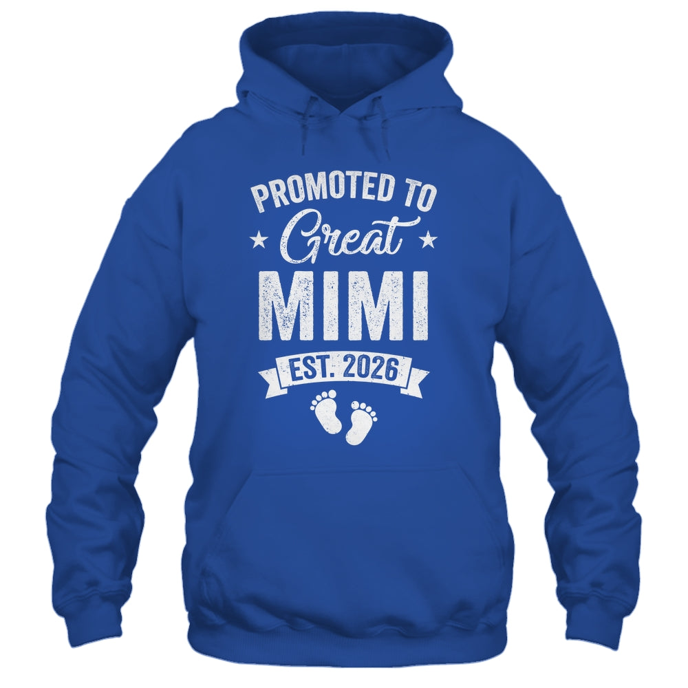 Promoted To Great Mimi Est 2026 Pregnancy Announcement Shirt & Hoodie | teecentury