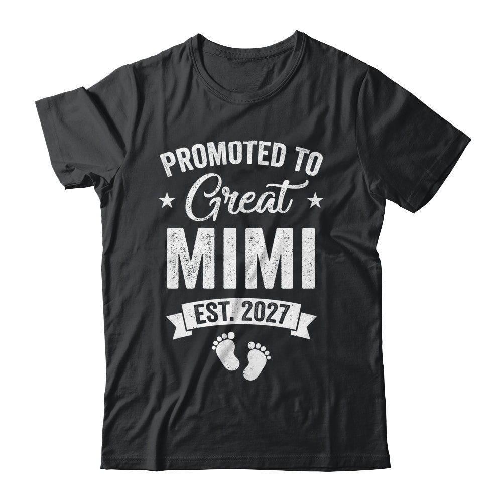 Promoted To Great Mimi Est 2027 Pregnancy Announcement Shirt & Tank Top | teecentury