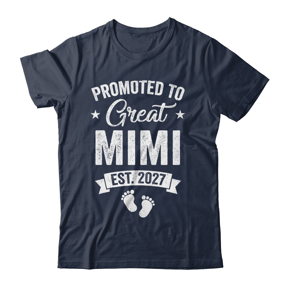 Promoted To Great Mimi Est 2027 Pregnancy Announcement Shirt & Tank Top | teecentury