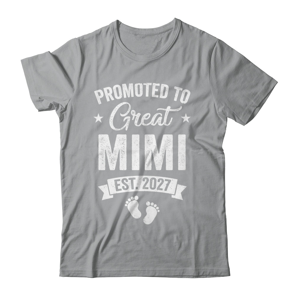 Promoted To Great Mimi Est 2027 Pregnancy Announcement Shirt & Tank Top | teecentury