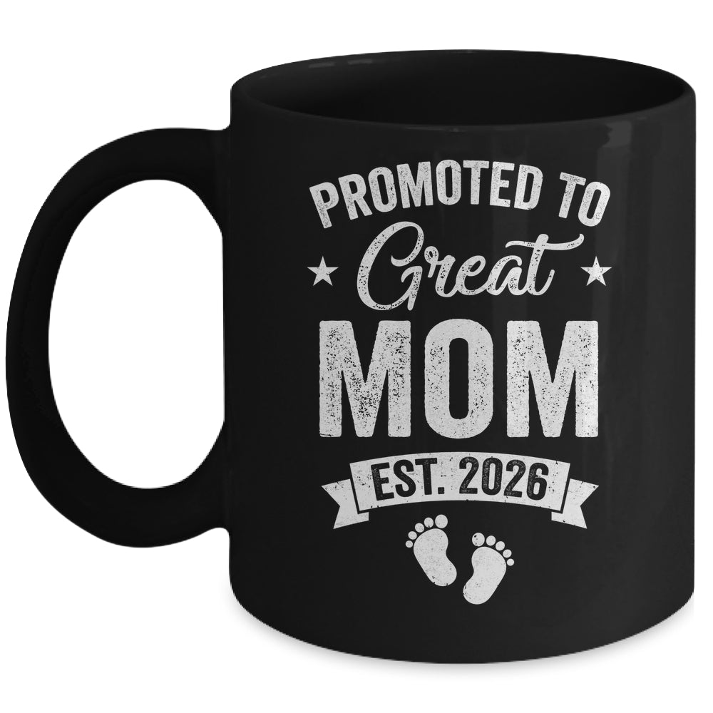 Promoted To Great Mom Est 2026 Pregnancy Announcement Mug | teecentury