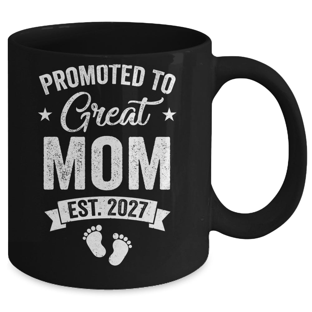 Promoted To Great Mom Est 2027 Pregnancy Announcement Mug | teecentury
