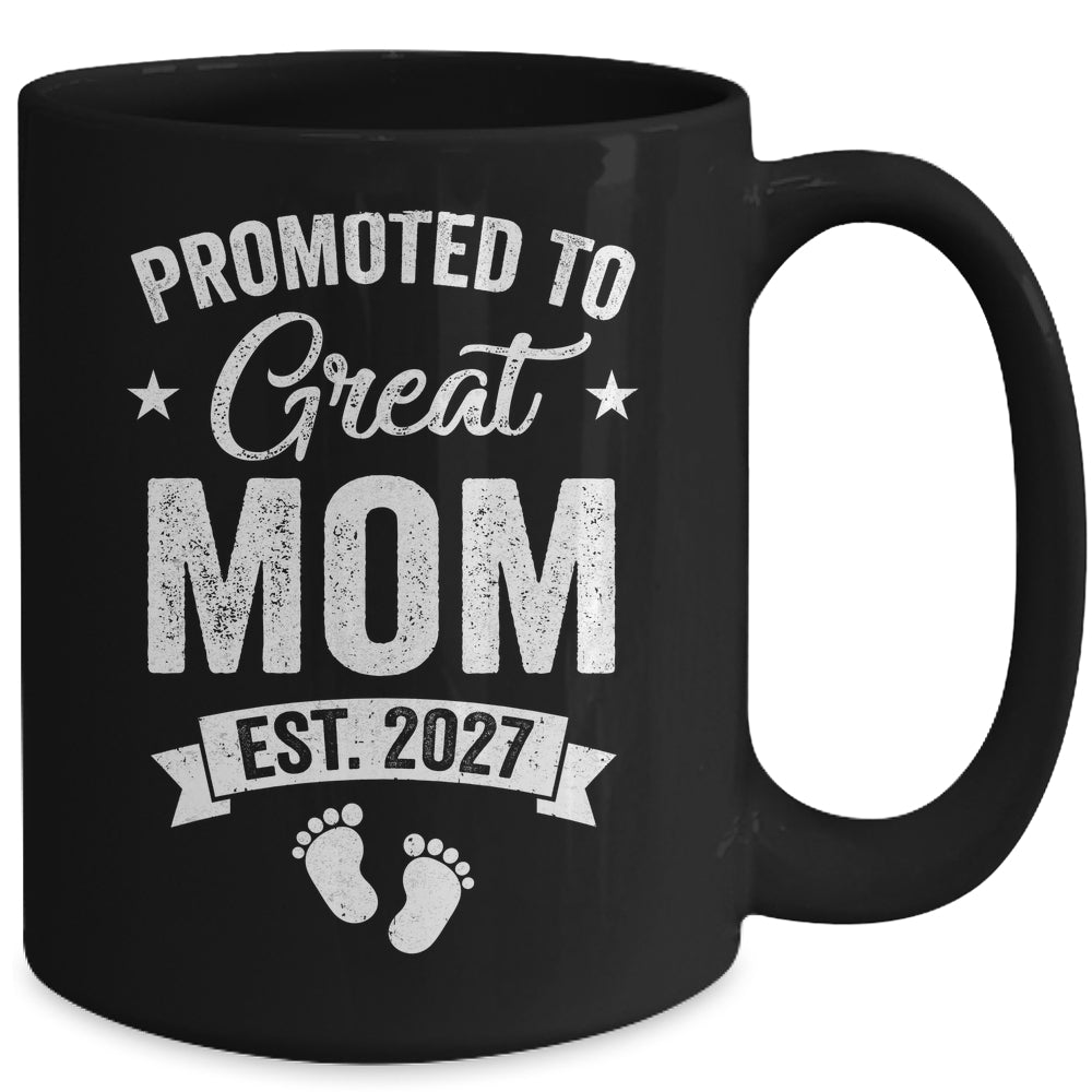 Promoted To Great Mom Est 2027 Pregnancy Announcement Mug | teecentury