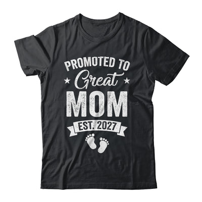 Promoted To Great Mom Est 2027 Pregnancy Announcement Shirt & Tank Top | teecentury