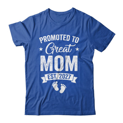 Promoted To Great Mom Est 2027 Pregnancy Announcement Shirt & Tank Top | teecentury