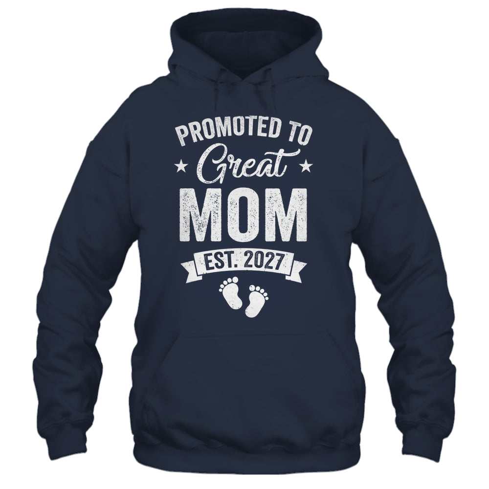 Promoted To Great Mom Est 2027 Pregnancy Announcement Shirt & Tank Top | teecentury