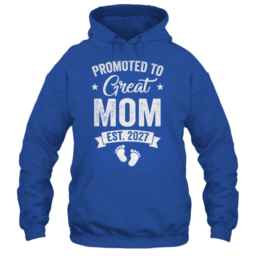 Promoted To Great Mom Est 2027 Pregnancy Announcement Shirt & Tank Top | teecentury