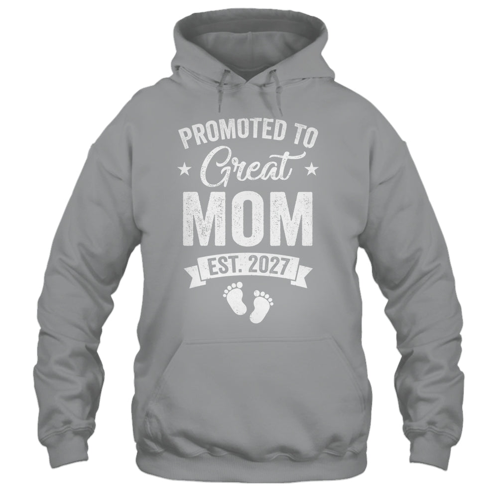 Promoted To Great Mom Est 2027 Pregnancy Announcement Shirt & Tank Top | teecentury