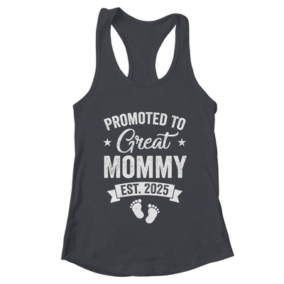 Promoted To Great Mommy Est 2025 Pregnancy Announcement Shirt & Tank Top | teecentury