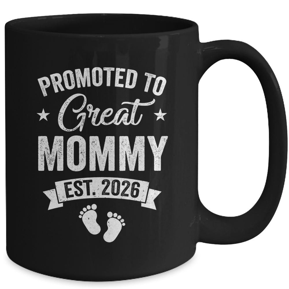 Promoted To Great Mommy Est 2026 Pregnancy Announcement Mug | teecentury