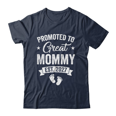 Promoted To Great Mommy Est 2027 Pregnancy Announcement Shirt & Tank Top | teecentury