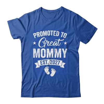 Promoted To Great Mommy Est 2027 Pregnancy Announcement Shirt & Tank Top | teecentury