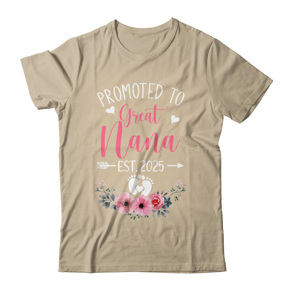 Promoted To Great Nana Est 2025 Mothers Day Shirt & Tank Top | teecentury
