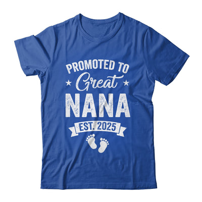 Promoted To Great Nana Est 2025 Pregnancy Announcement Shirt & Tank Top | teecentury