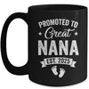 Promoted To Great Nana Est 2025 Pregnancy Announcement Mug | teecentury