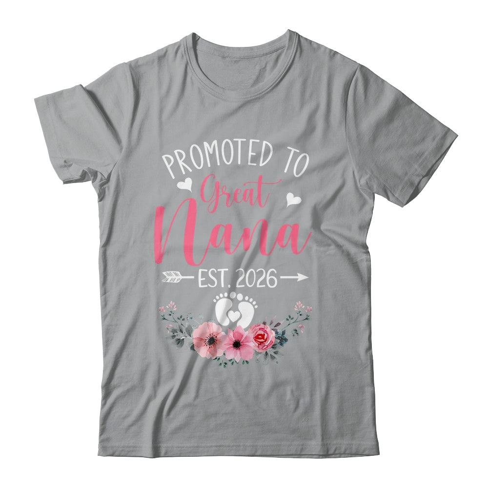 Promoted To Great Nana Est 2026 Mothers Day Shirt & Tank Top | teecentury
