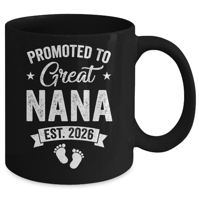 Promoted To Great Nana Est 2026 Pregnancy Announcement Mug | teecentury