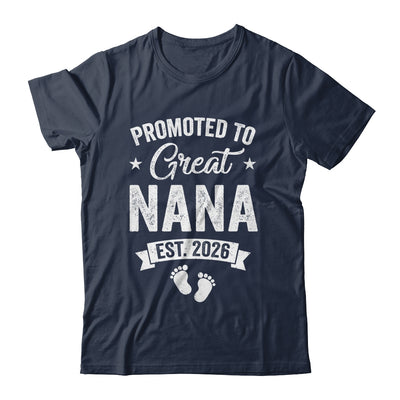 Promoted To Great Nana Est 2026 Pregnancy Announcement Shirt & Hoodie | teecentury
