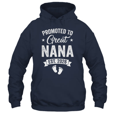 Promoted To Great Nana Est 2026 Pregnancy Announcement Shirt & Hoodie | teecentury