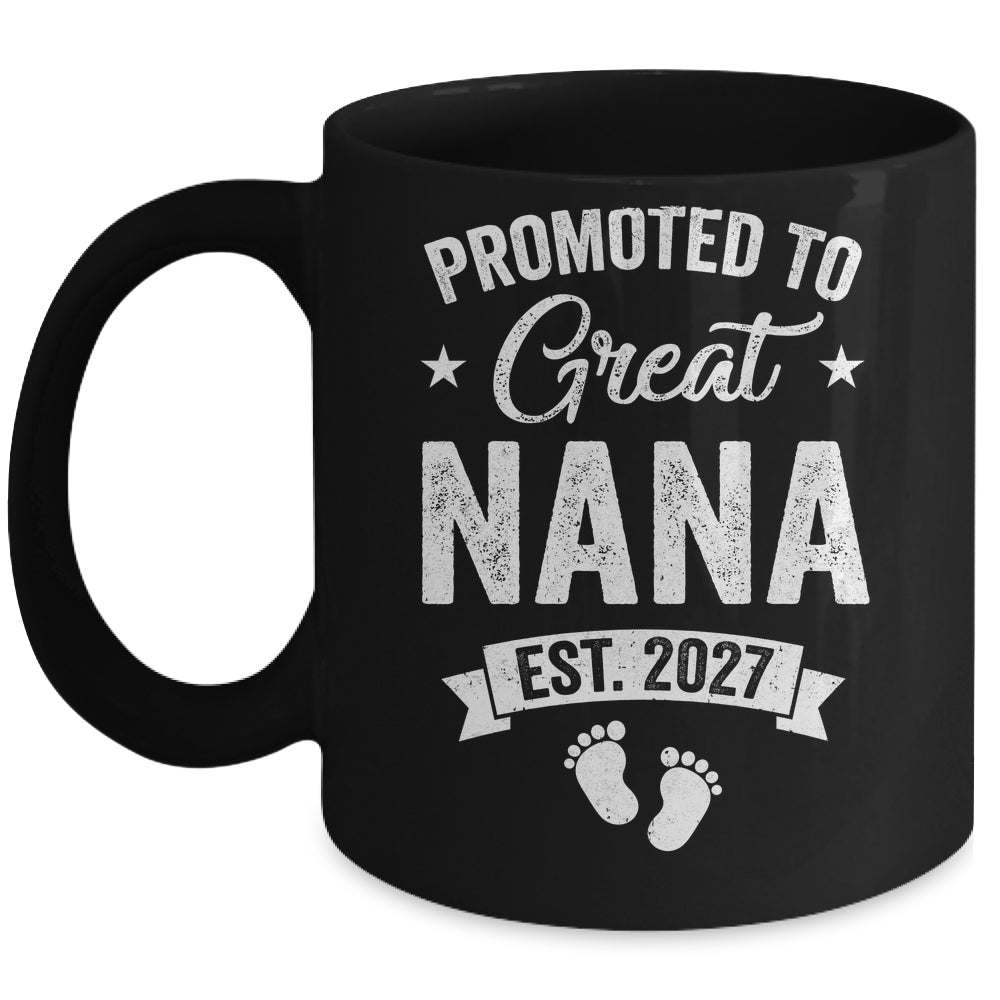 Promoted To Great Nana Est 2027 Pregnancy Announcement Mug | teecentury