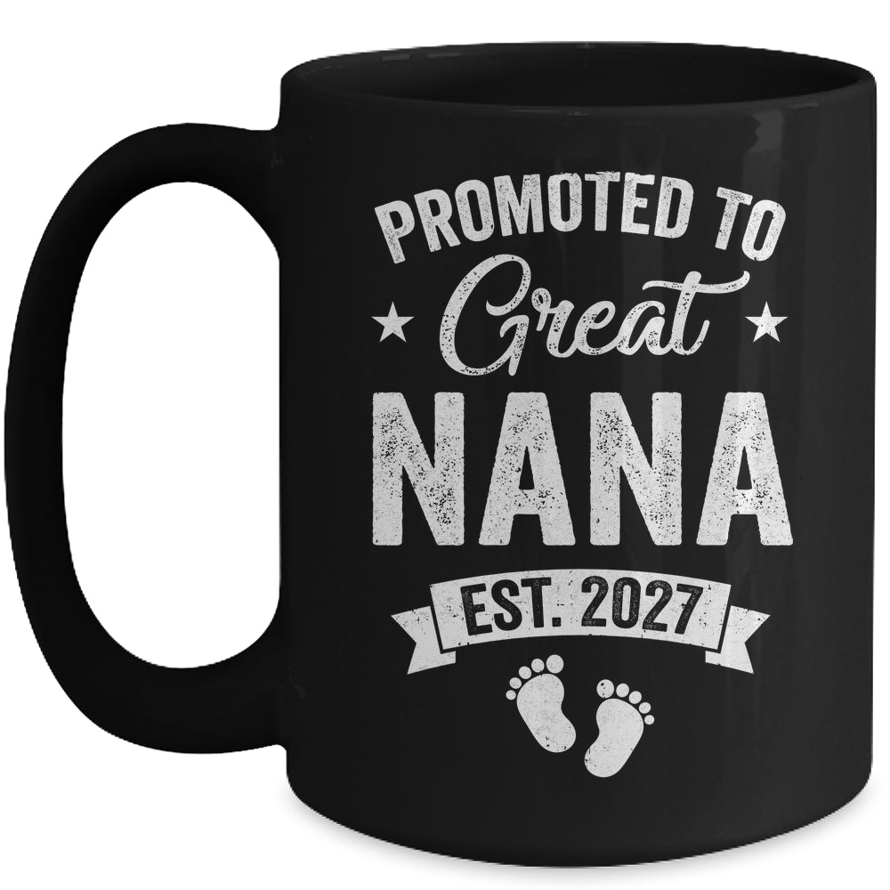 Promoted To Great Nana Est 2027 Pregnancy Announcement Mug | teecentury