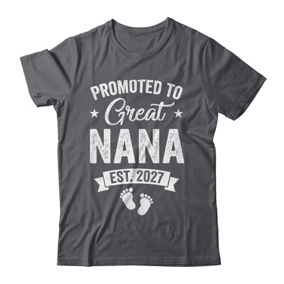Promoted To Great Nana Est 2027 Pregnancy Announcement Shirt & Tank Top | teecentury