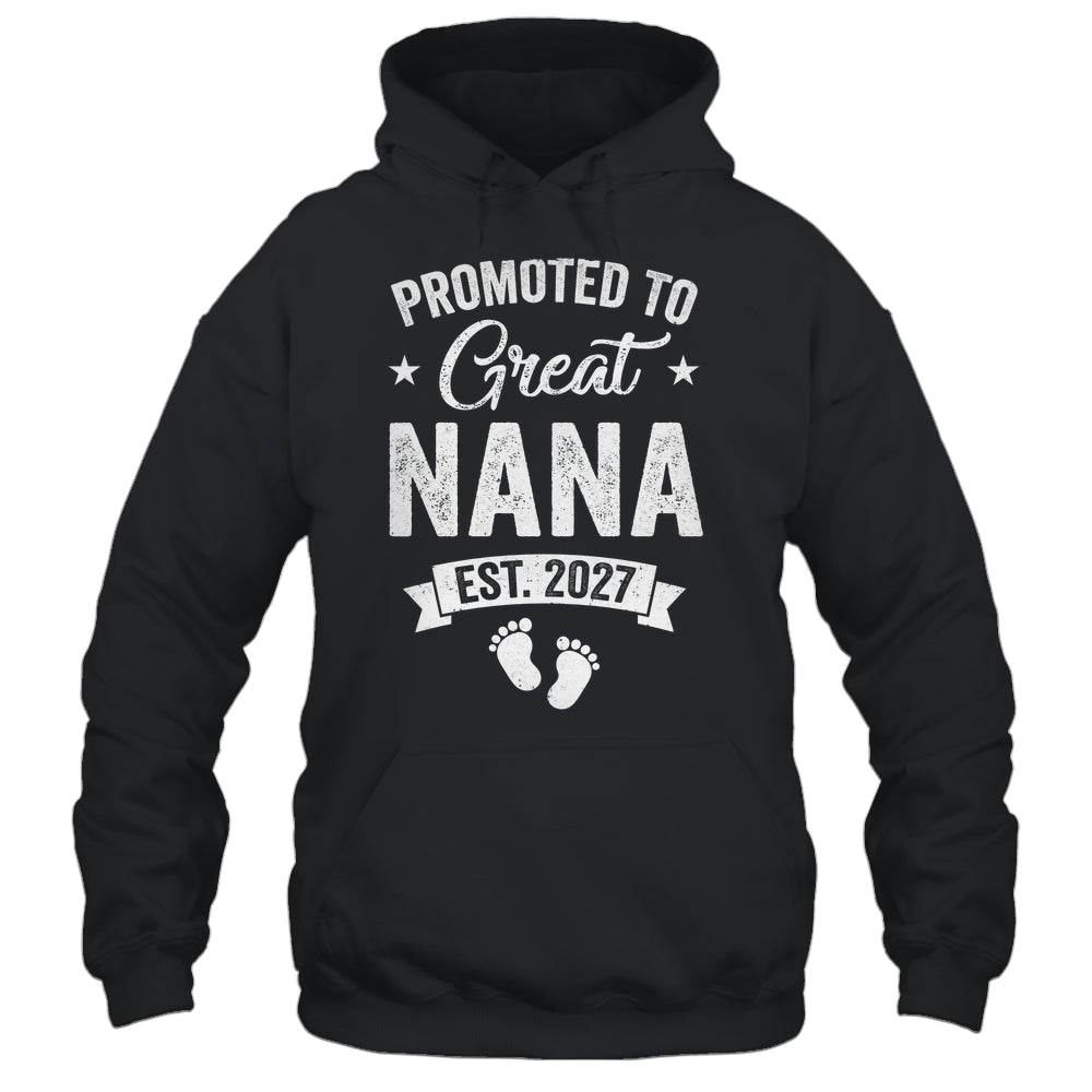 Promoted To Great Nana Est 2027 Pregnancy Announcement Shirt & Tank Top | teecentury