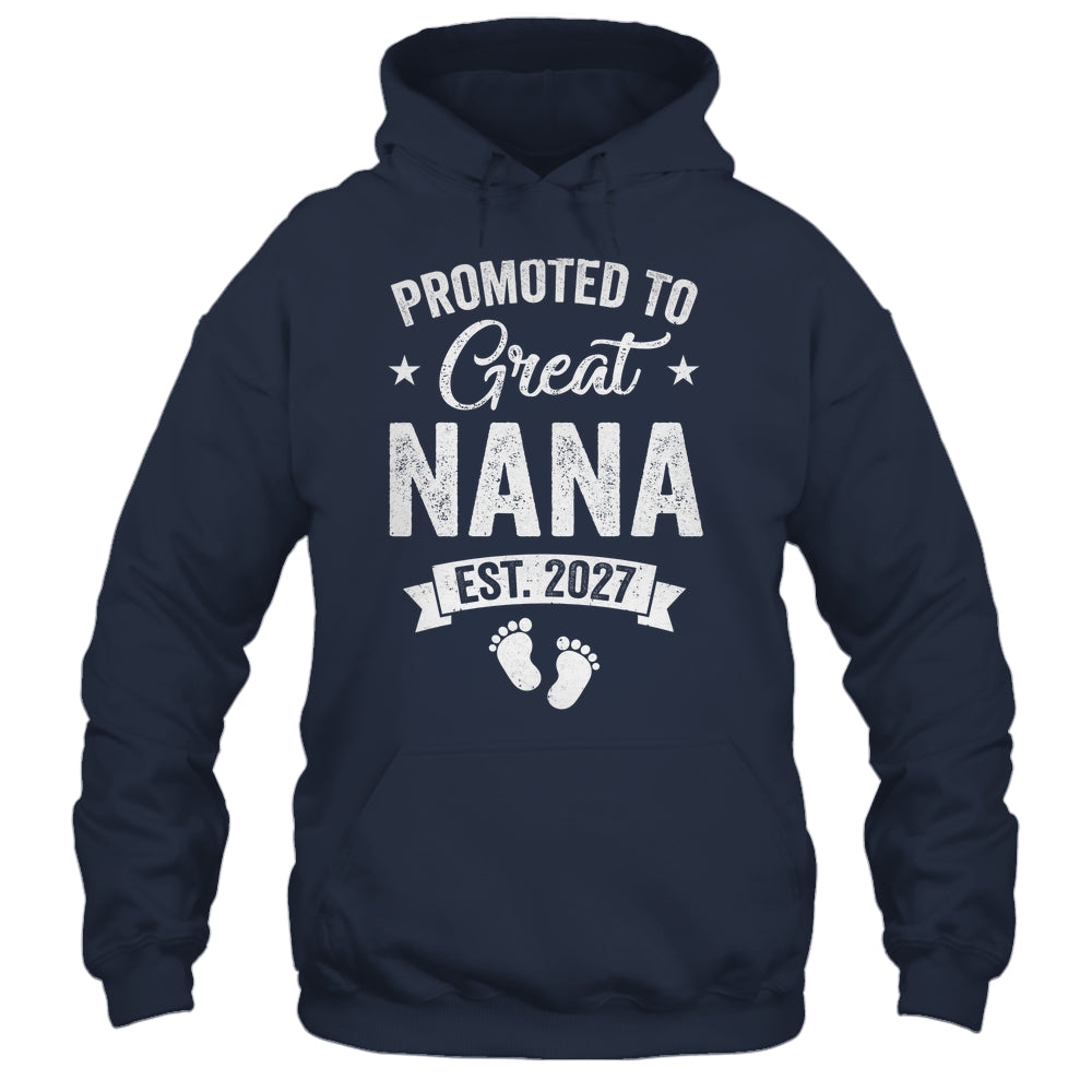 Promoted To Great Nana Est 2027 Pregnancy Announcement Shirt & Tank Top | teecentury