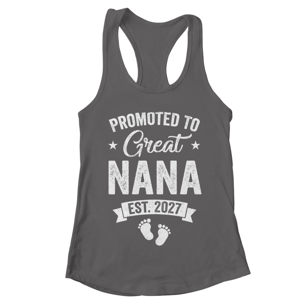 Promoted To Great Nana Est 2027 Pregnancy Announcement Shirt & Tank Top | teecentury
