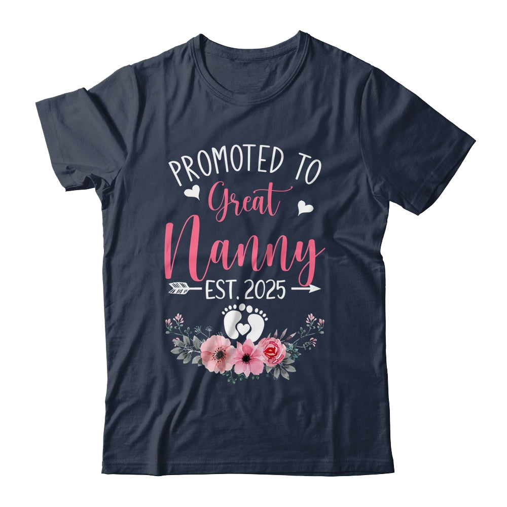 Promoted To Great Nanny Est 2025 Mothers Day Shirt & Tank Top | teecentury