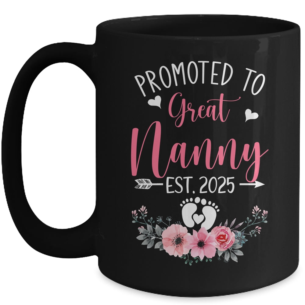 Promoted To Great Nanny Est 2025 Mothers Day Mug | teecentury