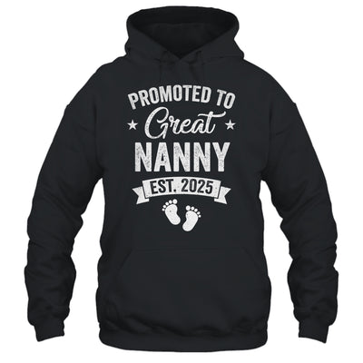 Promoted To Great Nanny Est 2025 Pregnancy Announcement Shirt & Tank Top | teecentury