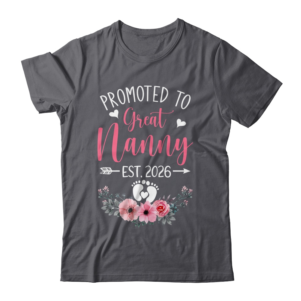 Promoted To Great Nanny Est 2026 Mothers Day Shirt & Tank Top | teecentury