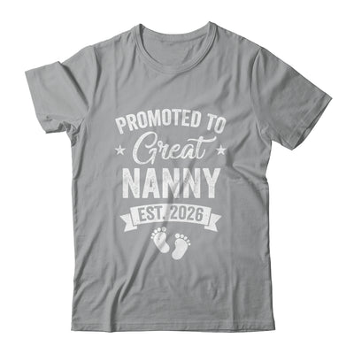 Promoted To Great Nanny Est 2026 Pregnancy Announcement Shirt & Hoodie | teecentury