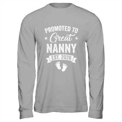 Promoted To Great Nanny Est 2026 Pregnancy Announcement Shirt & Hoodie | teecentury