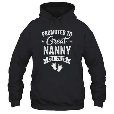Promoted To Great Nanny Est 2026 Pregnancy Announcement Shirt & Hoodie | teecentury