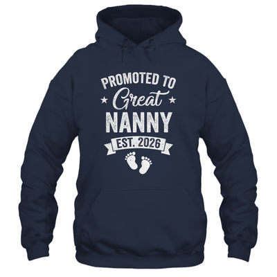 Promoted To Great Nanny Est 2026 Pregnancy Announcement Shirt & Hoodie | teecentury