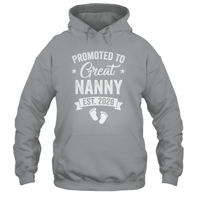 Promoted To Great Nanny Est 2026 Pregnancy Announcement Shirt & Hoodie | teecentury
