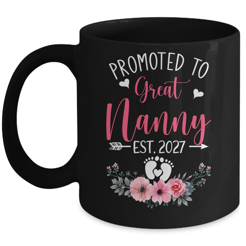 Promoted To Great Nanny Est 2027 Mothers Day Mug | teecentury