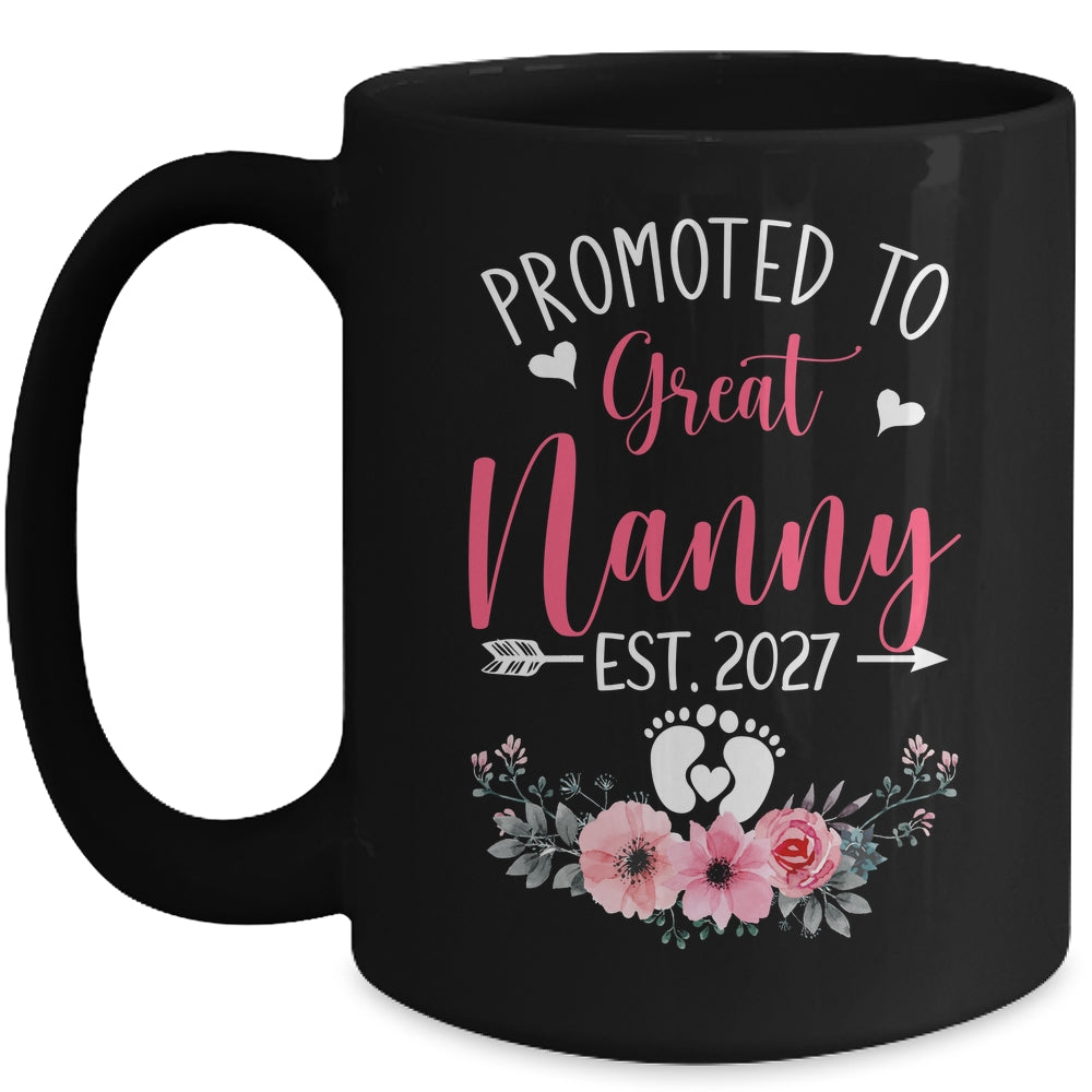 Promoted To Great Nanny Est 2027 Mothers Day Mug | teecentury