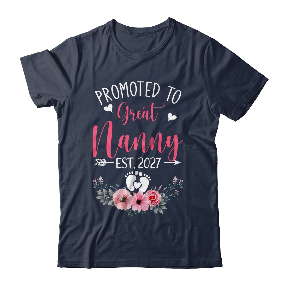 Promoted To Great Nanny Est 2027 Mothers Day Shirt & Tank Top | teecentury