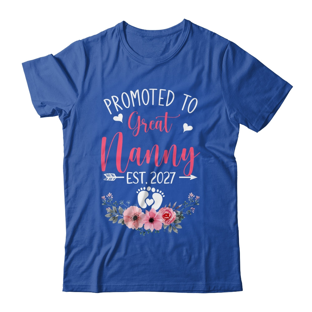 Promoted To Great Nanny Est 2027 Mothers Day Shirt & Tank Top | teecentury