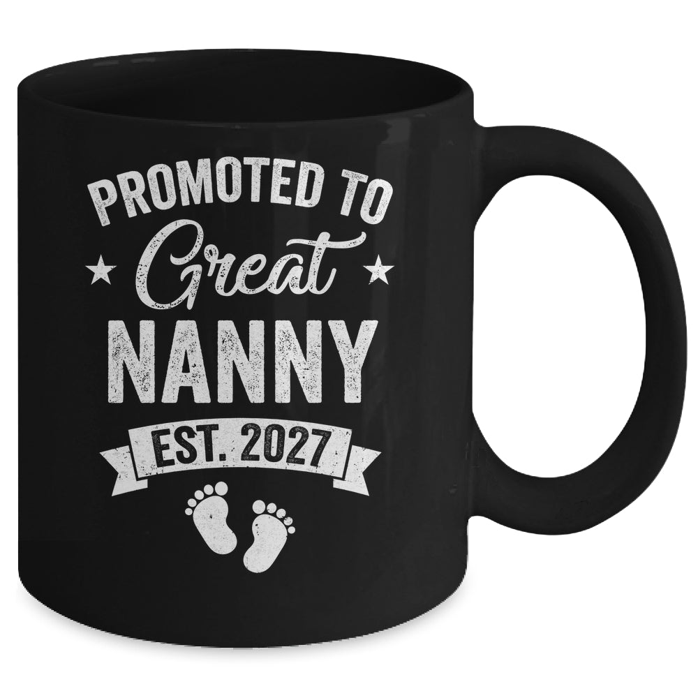 Promoted To Great Nanny Est 2027 Pregnancy Announcement Mug | teecentury