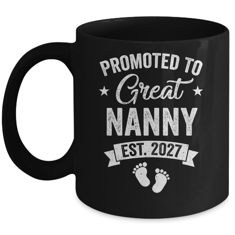 Promoted To Great Nanny Est 2027 Pregnancy Announcement Mug | teecentury